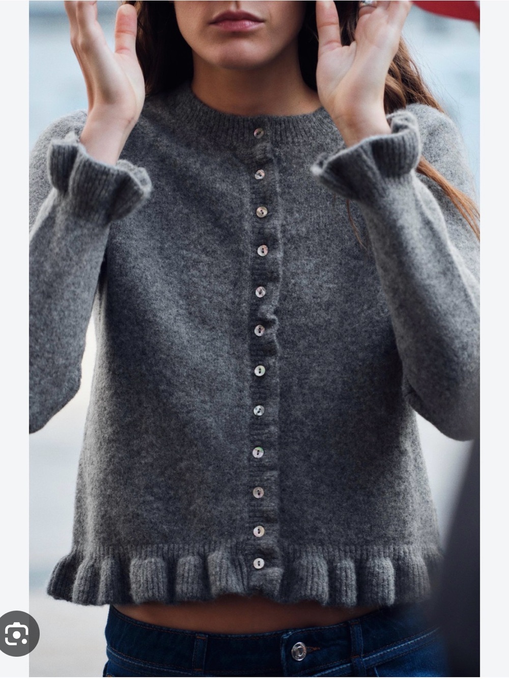 Zara ruffled knit cardigan